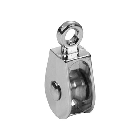 Baron Baron 3/4 in. D Electro-Plated Iron Fixed Eye Single Eye Pulley 0174ZD-3/4